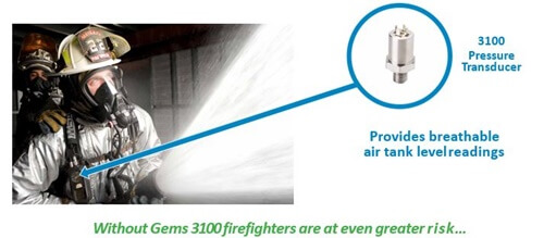 3100 Pressure Transducers provide breathable air tank level readings